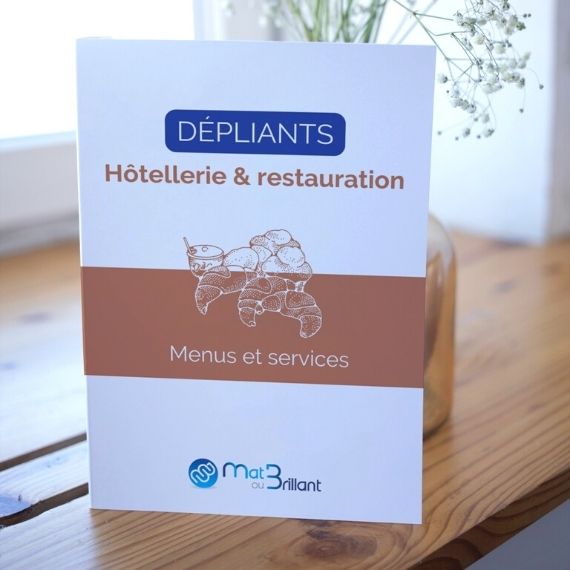 Depliant menu restauration hôtel